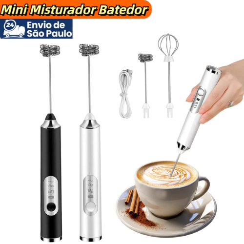 Batedor Misturador Mixer Elétrico para Bebidas