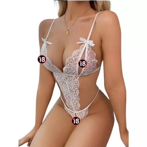 Body Sexy Feminino Renda com aberturas no sutiã 