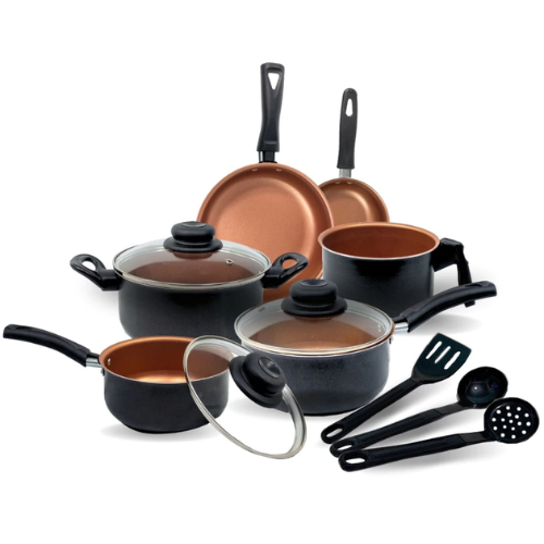 Jogo Panela Caçarola Conjunto Kit 9 Pçs Antiaderente