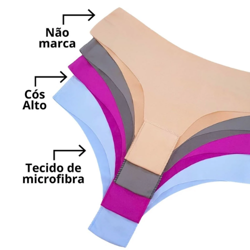 Kit 10 Calcinha Sem Costura Corte A Laser