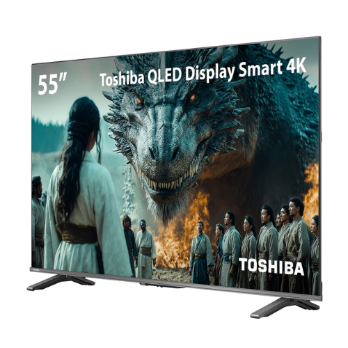 Smart TV QLED 55 4K Toshiba 55C450NS Google TV 3 HDMI