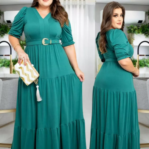 Vestido Feminino Longo Evangelico Plus Size 