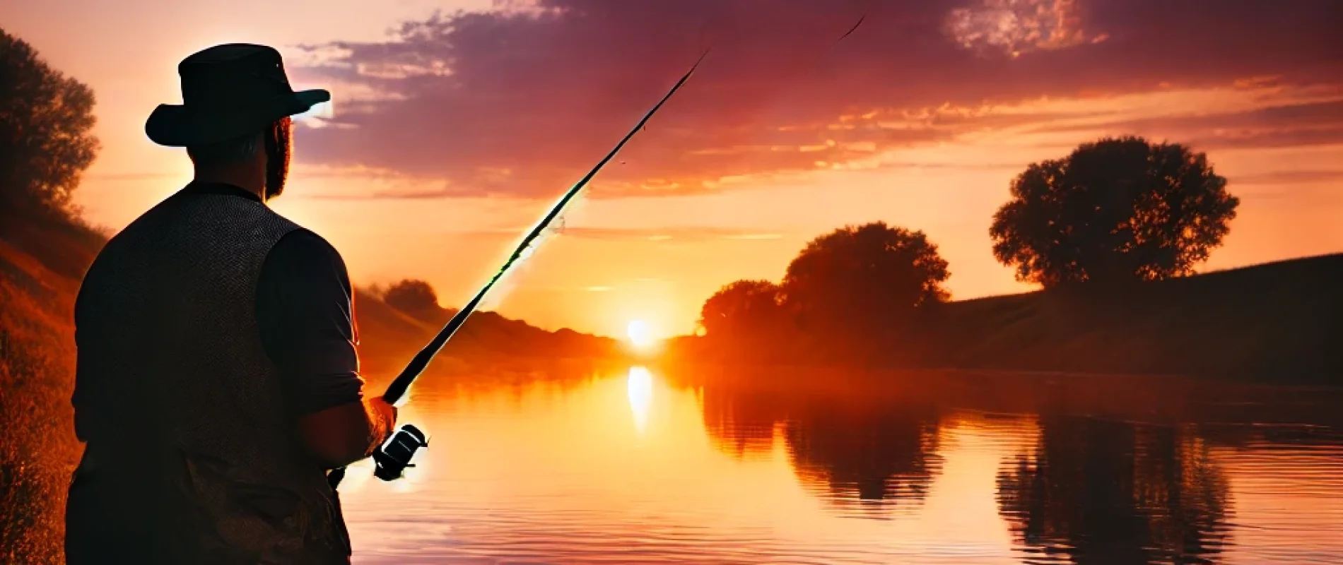 pescando ao entardecer
